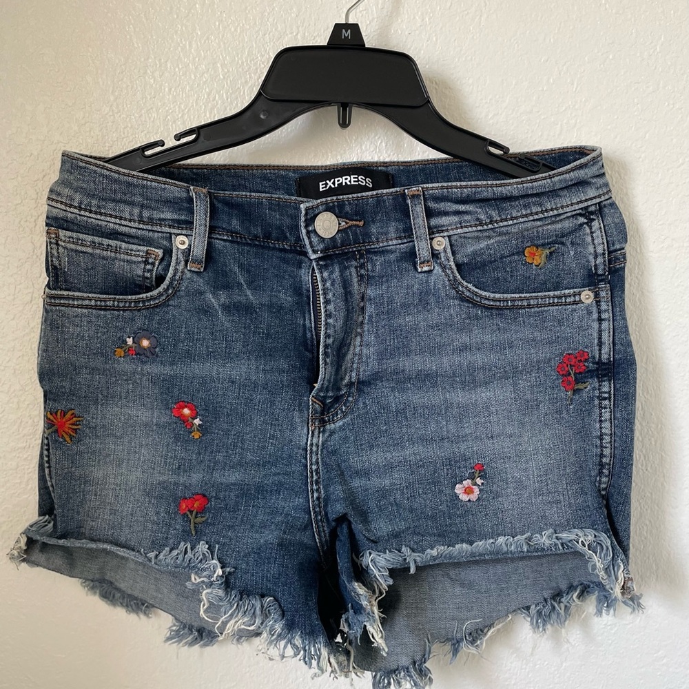 Express High Rise Denim Shorts